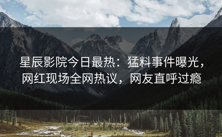星辰影院今日最热：猛料事件曝光，网红现场全网热议，网友直呼过瘾