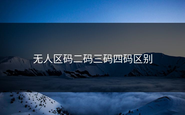 无人区码二码三码四码区别