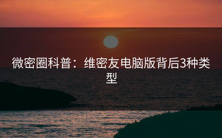 微密圈科普：维密友电脑版背后3种类型